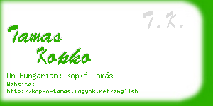 tamas kopko business card