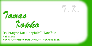 tamas kopko business card